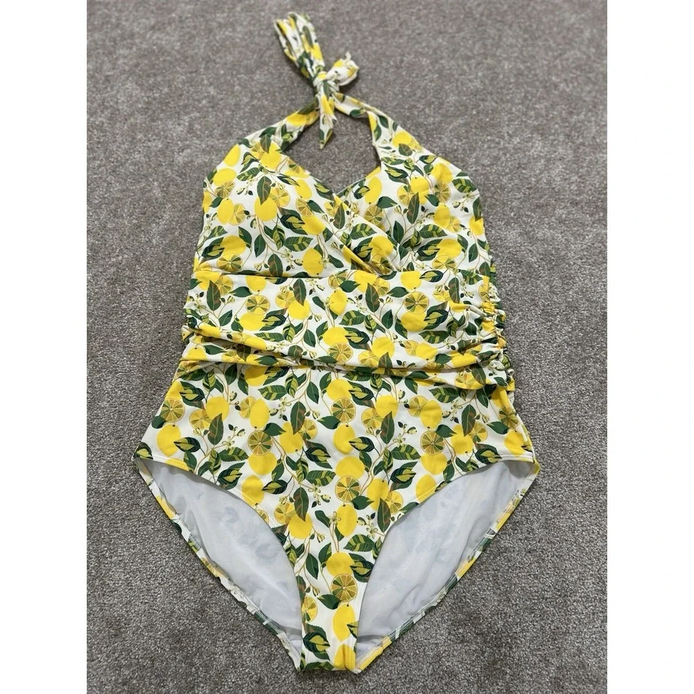 Boden Set Of 2 US 20-22 Long Swimsuits - Lemons & Pineapples Excellent Condition - Picture 4 of 16